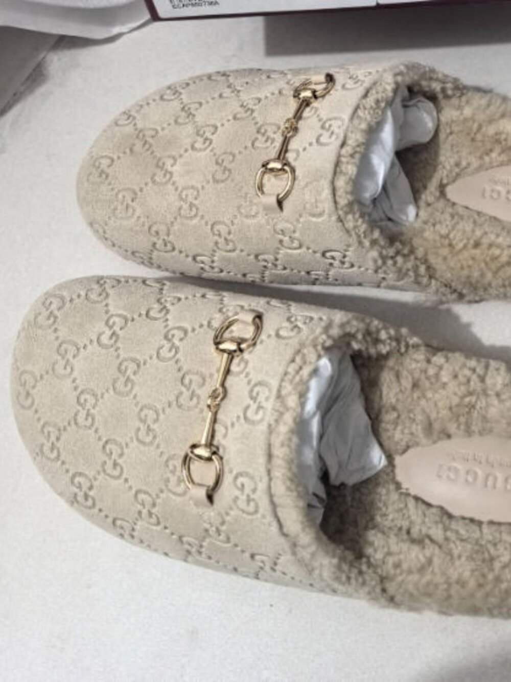 Brand New Gucci GG Suede Horsebit Mules - Size 39 - Picture 2 of 5